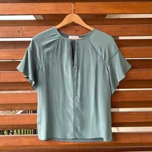 Bailey 44 green silk blouse